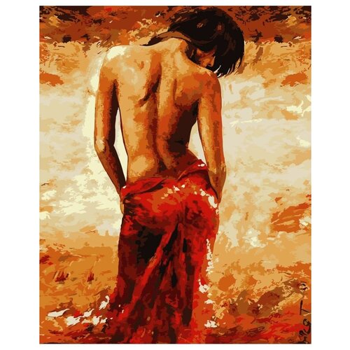 Картина по номерам Обнаженная в красном, 40x50 см картина по номерам леди в красном под зонтом 40x50 см
