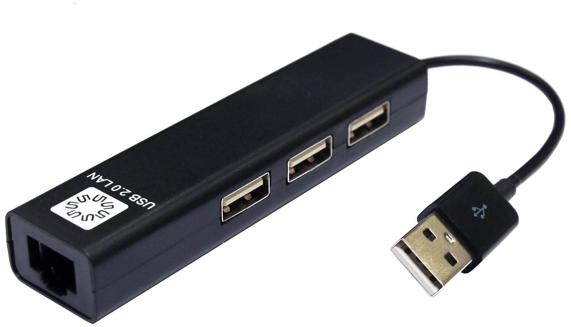 Кабель-адаптер 5BITES USB2.0 / 3*USB2.0 / RJ45 100MB / BLACK (UA2-45-06BK)