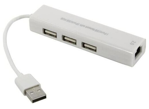 Адаптер Ks-is USB 2.0 LAN c хабом USB на 3 порта (KS-311)