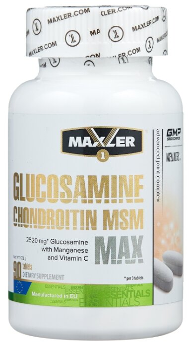 Препарат для укрепления связок и суставов Maxler Glucosamine Chondroitin MSM Max (90 шт.)