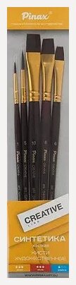 Изображение товара Набор кистей Pinax "Creative line" синтетика (жесткая) 5 шт. Ассорти