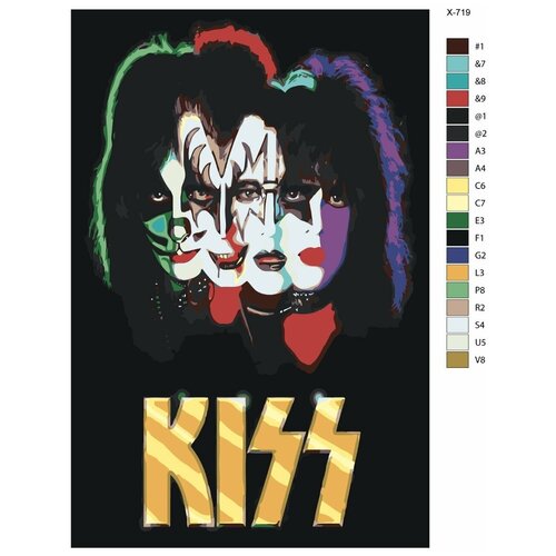 Картина по номерам X-719 Рок-группа Kiss 60х90