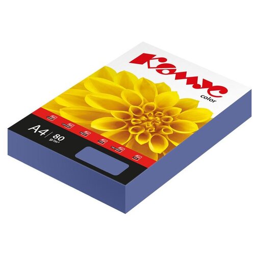 Бумага цветная Комус Color (кобальт интенсив), 80г, А4, 500 л