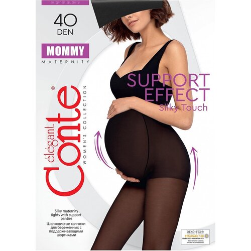 фото Колготки conte mommy, 40 den, матовые, с ластовицей, с шортиками, нескользящие, размер xl, черный