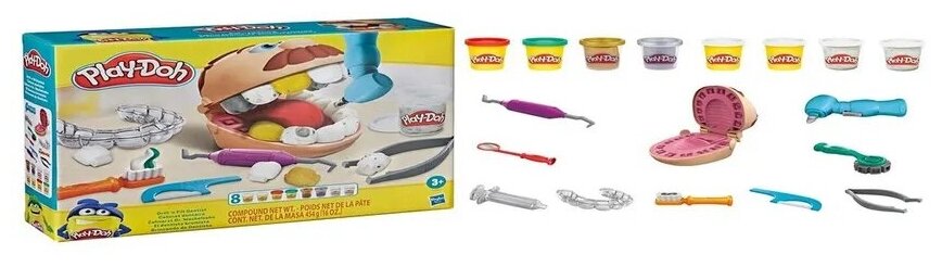 Набор для лепки игровой Play-Doh Мистер Зубастик с золотыми зубами, F1259 - фото №15