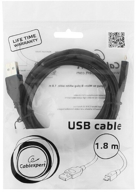 Кабель microUSB 1.8м Cablexpert CC-mUSB2-AMBM-6W круглый белый - фото №4