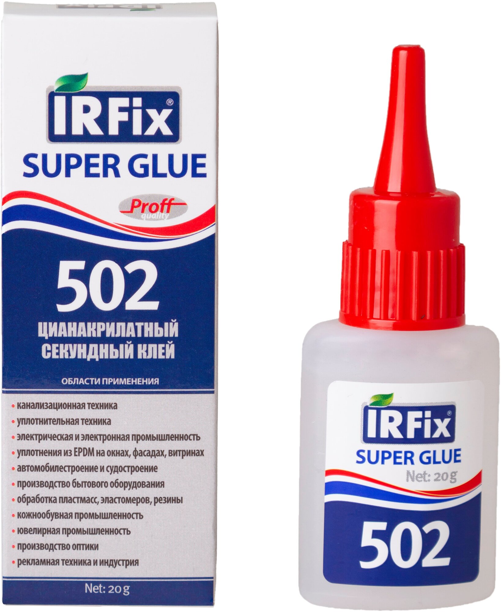 IRFIX Super Glue 502 Секундный цианакрилатный клей (тюбик, 20 г)