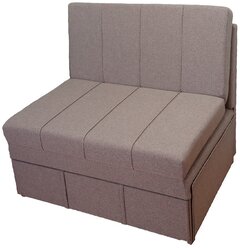 Раскладной диван-кровать StylChairs Сёма 80 без подлокотников, обивка: ткань рогожка, цвет: бежево-коричневый