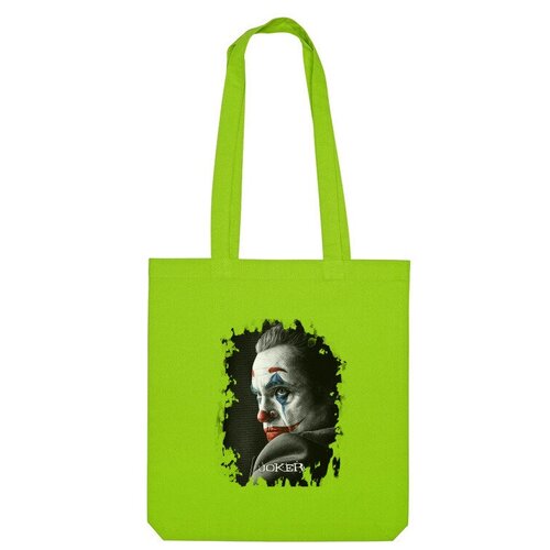 сумка джокер joker надпись клоун лицо зеленое яблоко Сумка шоппер Us Basic, зеленый
