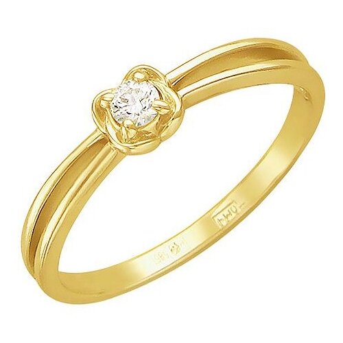 фото Эстет кольцо с бриллиантом из желтого золота 01к636805, размер 17