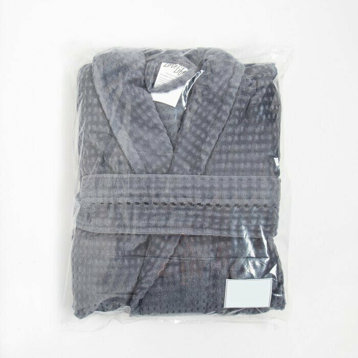 Халат махровый LoveLife "Comfort" цвет серый, размер 56-58 (L) 100% хлопок, 330 гр/м2 - фотография № 12
