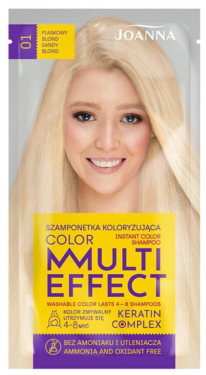 Оттеночный шампунь для волос JOANNA MULTI EFFECT COLOR тон 01 (Песочный блонд) 35 г