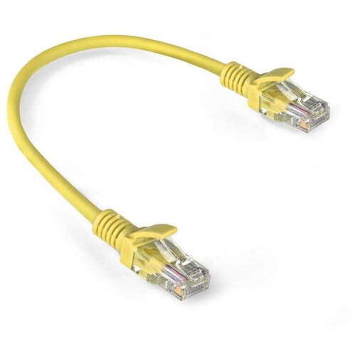 Патч-корд Exegate UTP-RJ45-RJ45-5e-0,3M-LSZH-YL, UTP, cat.5e, 0.3м, желтый