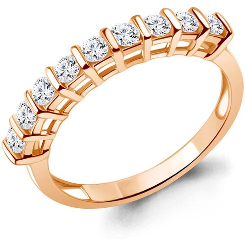 фото Золотое кольцо aquamarine 67737а с фианитом diamant-online