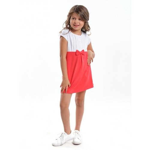Платье для девочек Mini Maxi, модель 3144, цвет белый/коралловый, размер 116