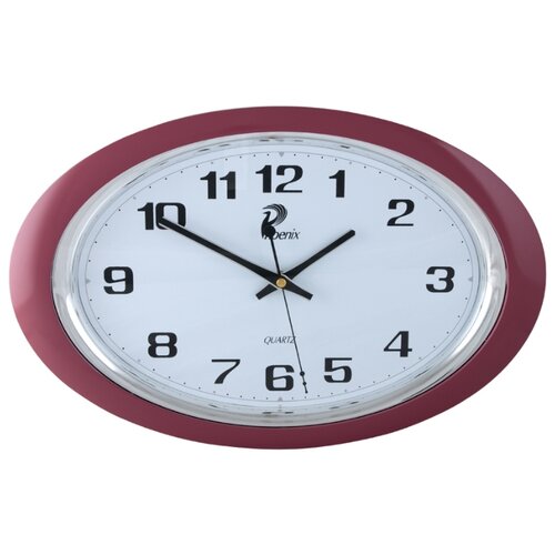 фото Часы настенные овальные phoenix p 121026 розовый ободок 40,2х26,2 см