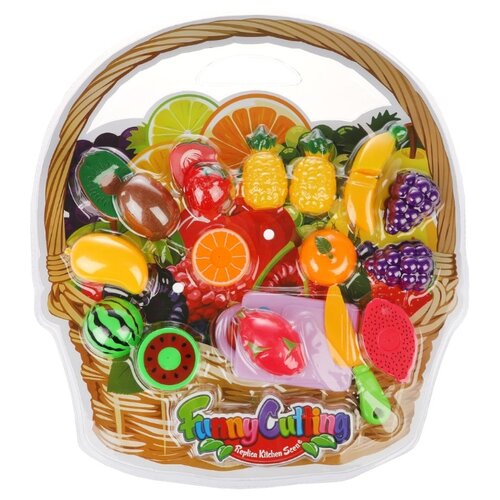 фото Набор продуктов с посудой наша игрушка фрукты nf357-l3
