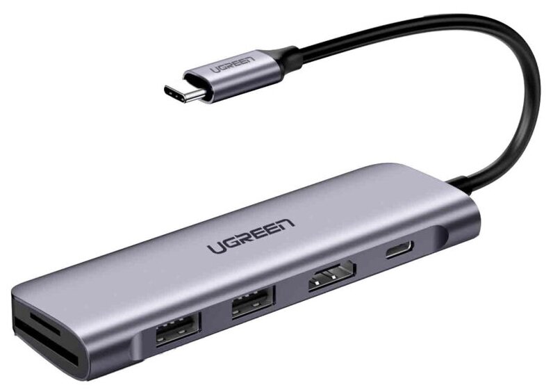 Разветвитель USB UGREEN 6 в 1  HDMI 2 x USB 3.0 SD/TF PD (70411)