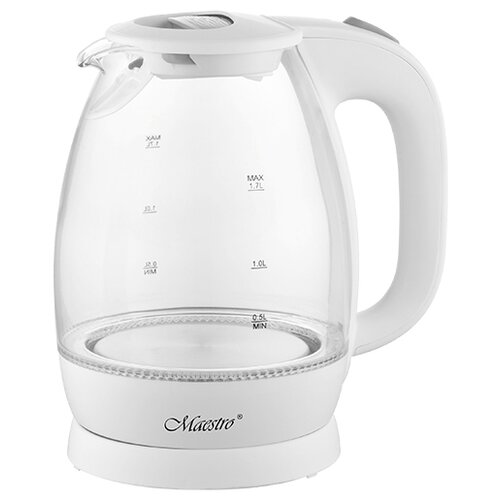 Чайник электрический Maestro MR-063-WHITE белый стекло 17 литра 224900₽