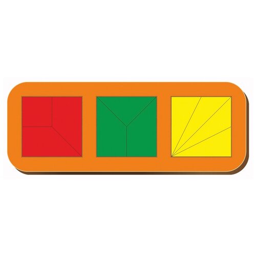 Рамка-вкладыш Woodland Сложи квадрат 3 квадрата уровень 2 (064104), 10 дет., оранжевый