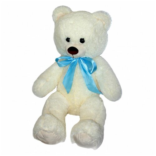 Мягкая игрушка СмолТойс Медвежонок белый с бантиком, 65 см