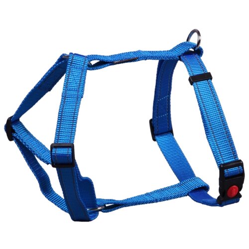 Шлейка 25мм х 60-90см L JOY стропа синяя со светоотражающими элементами для собак