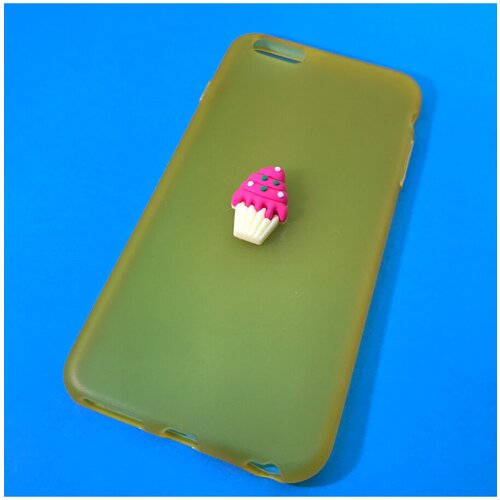 Чехол на смартфон iPhone 6Plus накладка силиконовая с аппликацией