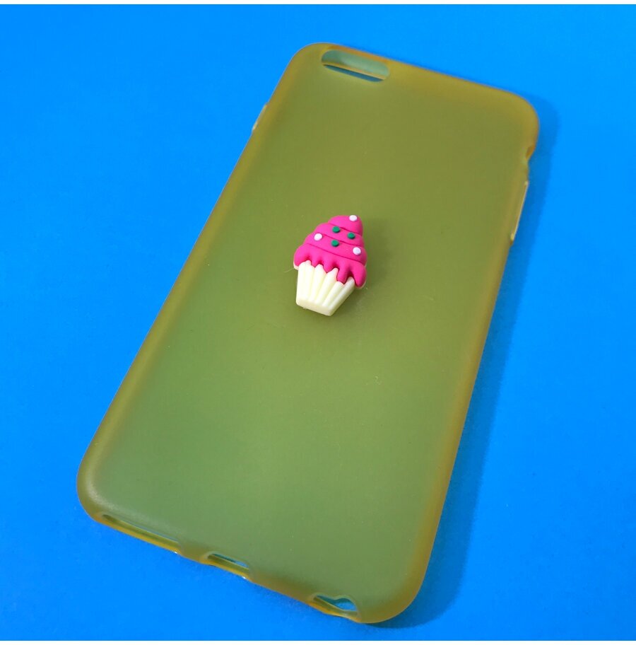 Чехол на смартфон iPhone 6Plus накладка силиконовая с аппликацией