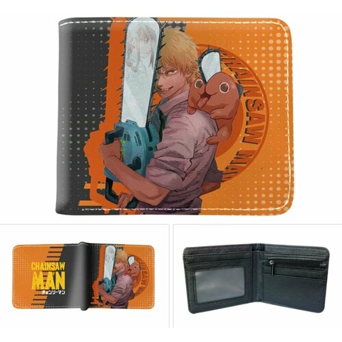 Бумажник , черный, оранжевый экшн фигурка дэнджи из аниме человек бензопила 18 см в коробке