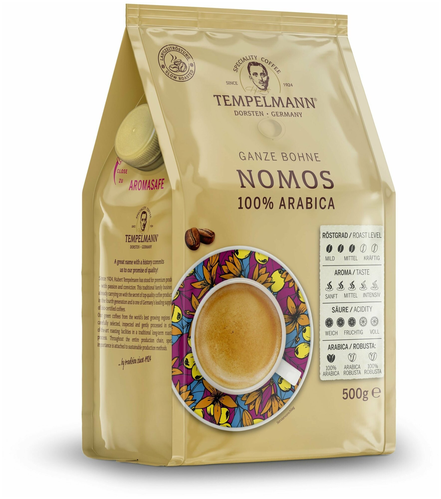 Кофе в зернах Tempelmann Nomos, арабика, 500 г