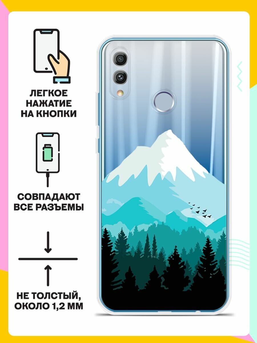 Силиконовый чехол Снежные горы на Huawei P Smart (2019)