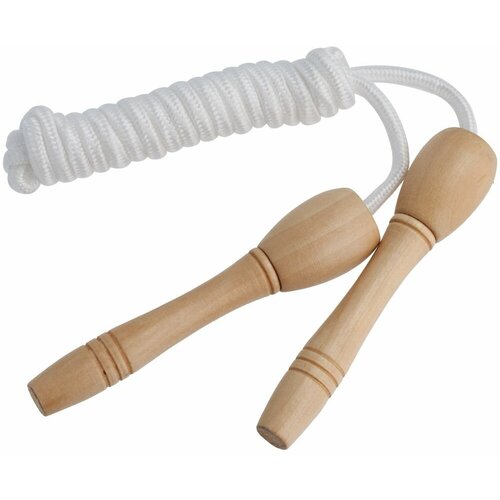 фото Скакалка с деревянными ручками forrest jump, ручка: 15 см; веревка: 220 см, дерево; текстиль нет бренда