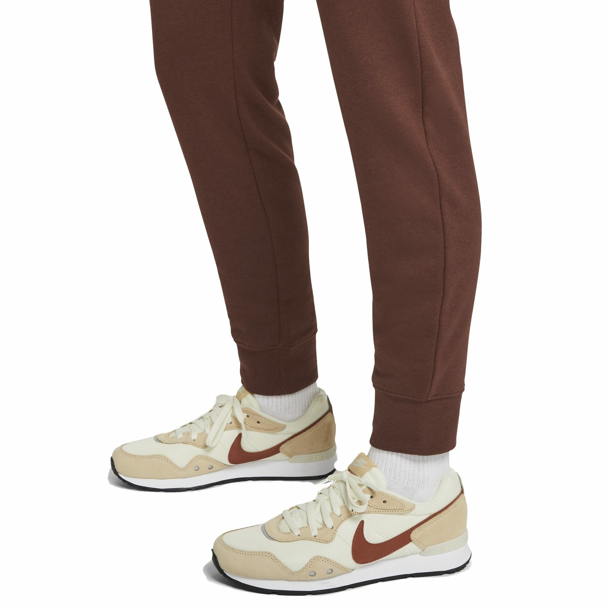 Брюки NIKE W Sportswear Essential Mid-Rise Fleece Pants, размер XS, коричневый — фото 1