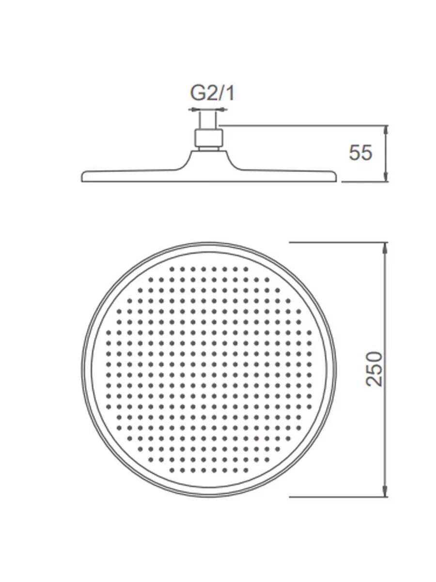 Тропический душ Splenka S451.50, круглый, диаметр 25 см, хром — фото 1