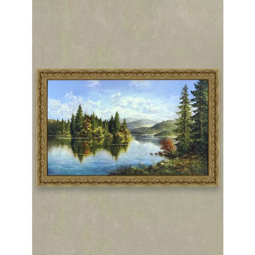 Большая картина в раме Пейзаж интерьерная природа