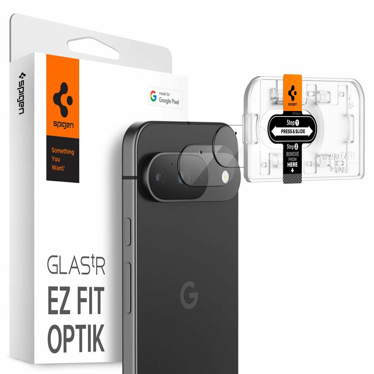 Защитное стекло для камеры SPIGEN для Google Pixel 9 Glas.tR EZ Fit Optik 2 шт Прозрачный AGL08443