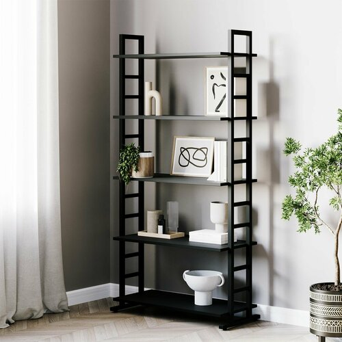 фото Стеллаж вертикаль 80х35х160 см, черный make mebel