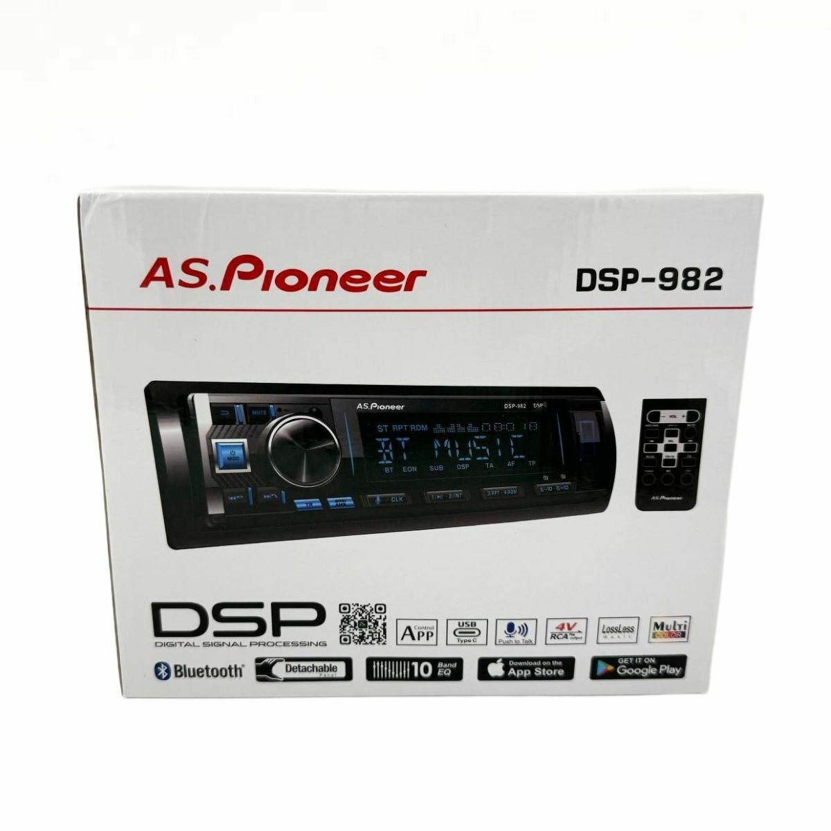 Процессорная автомагнитола AS.Pioneer 1 DIN со съемной панелью / DSP / 40 полос эквалайзера — фото 1
