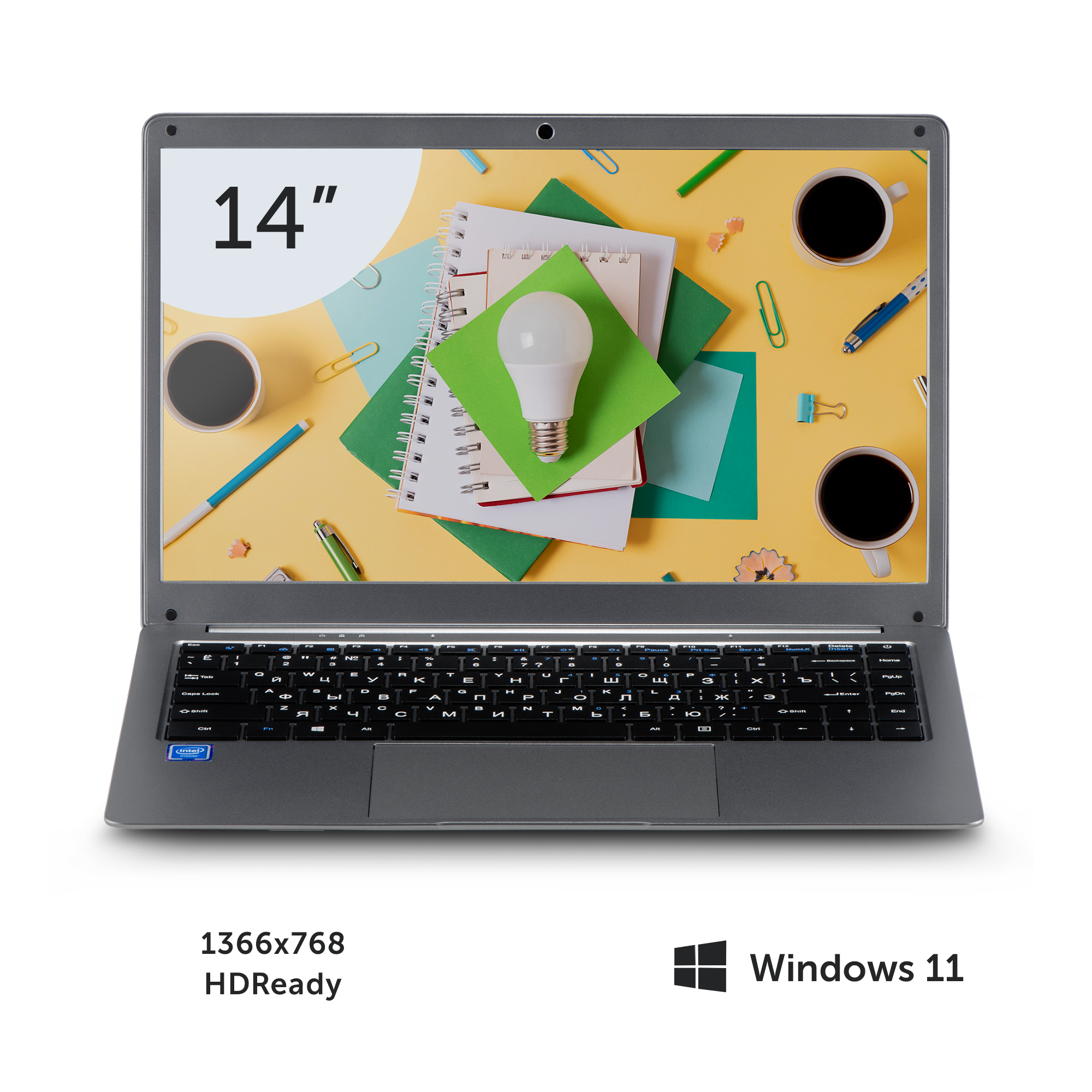 Ноутбук Azerty AZ-1406 (14" TN 1366x768, Intel N3350 2х1.10 ГГц, 6 Гб DDR4, 512 Гб SSD)