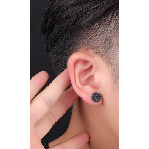 Серьги размер 10 мм черный 188₽