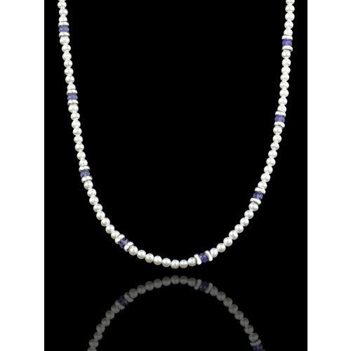 Колье Erro, жемчуг культивированный, белый/сиреневый
