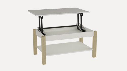 Изображение товара Стол раскладной "Гарри", ЛДСП белый/дуб янтарный, 90x54 см, столешница ЛДСП, стиль современный, высота 45 см