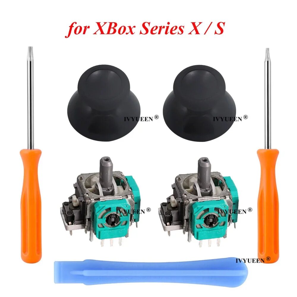 IVYUEEN, 2 шт, для геймпада Microsoft XBox Series S X Core, 3D Аналоговый джойстик, сенсорный модуль, потенциометры и аналоговые стики, XSX Green