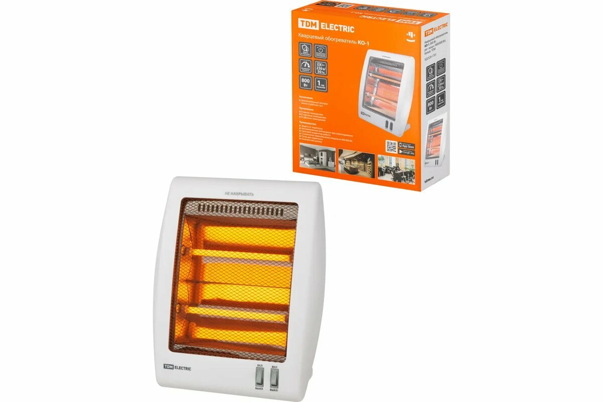 TDM ELECTRIC Кварцевый обогреватель ко-1  800 вт  рег  мощн   400 800 вт   белый  SQ2520-1701