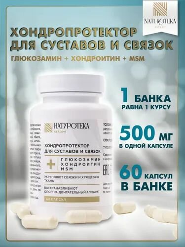 Хондропротектор для суставов и связок NATUROTEKA Глюкозамин Хондроитин MSM фото