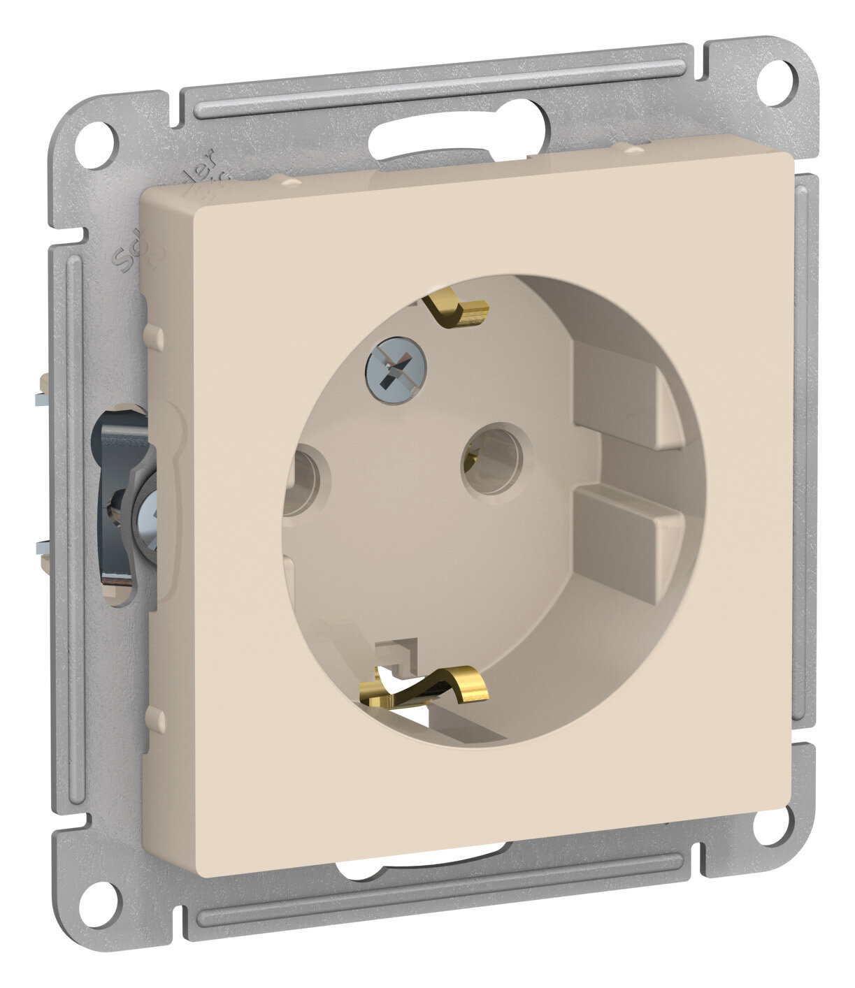 4 шт. Systeme Electric AtlasDesign Бежевая, Розетка с заземлением, 16А, механизм, ATN000243