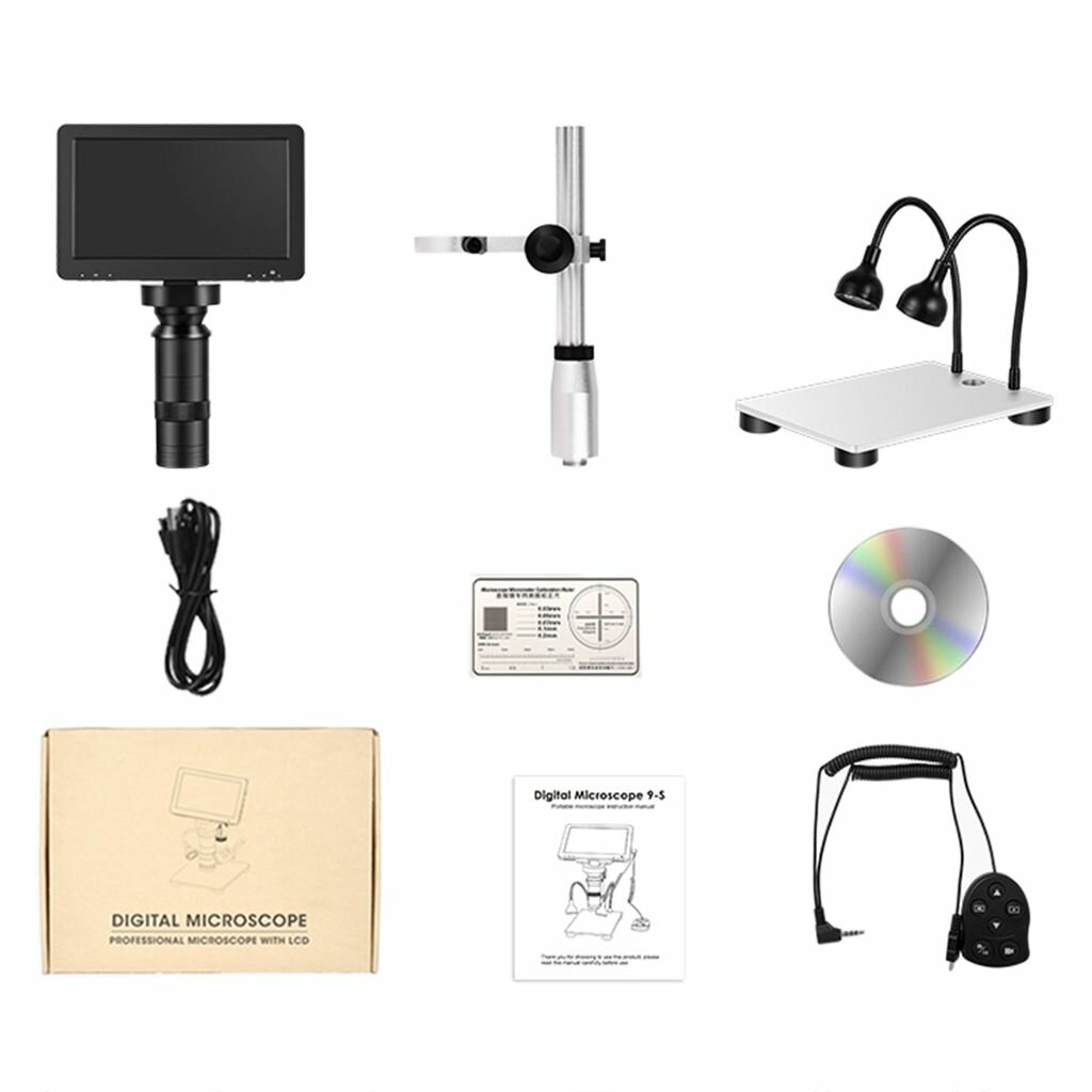 7-дюймовый ЖК-цифровой USB-микроскоп с 1200-кратным увеличением Портативной камеры Видео