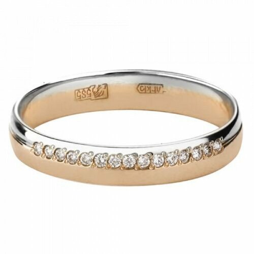 Кольцо комбинированное золото 585 проба бриллиант размер 16 28410₽