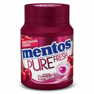Mentos жевательная резинка Pure fresh Вишня, без сахара, 54 г