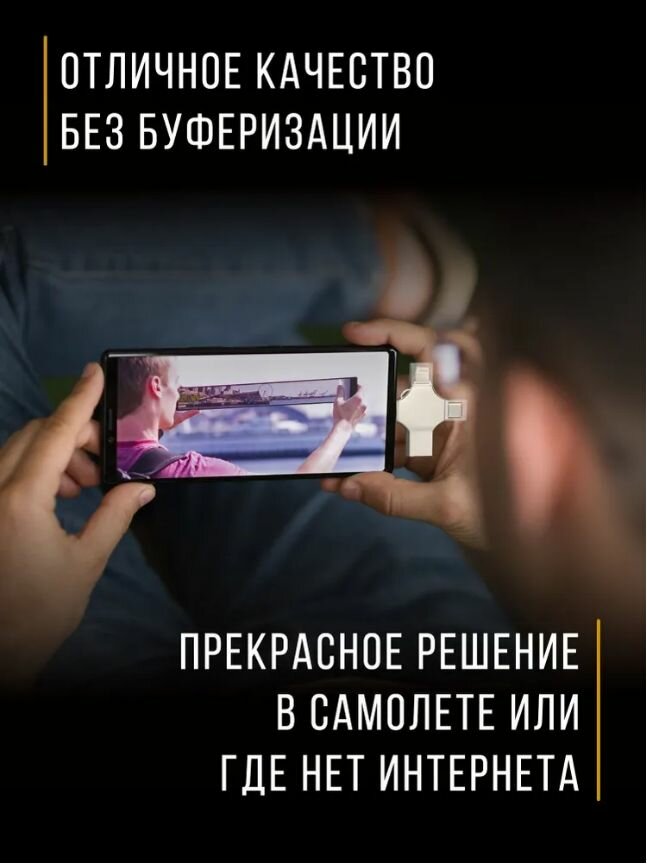 2 ТБ для телефона флеш-накопитель, Apple Lightning, micro USB, Type-C. Флэшка 2TB, металлический, ударопрочный — фото 1